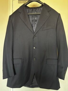 Canali Navy Pinstripe Suit Blazer